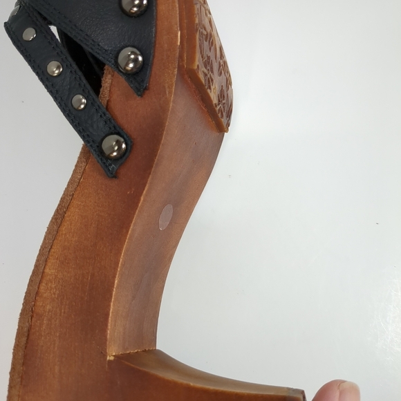 Tribeca By Kenneth Cole Women's Hello Again Black/Brown Heeled Sandals Size 10M - Picture 9 of 11